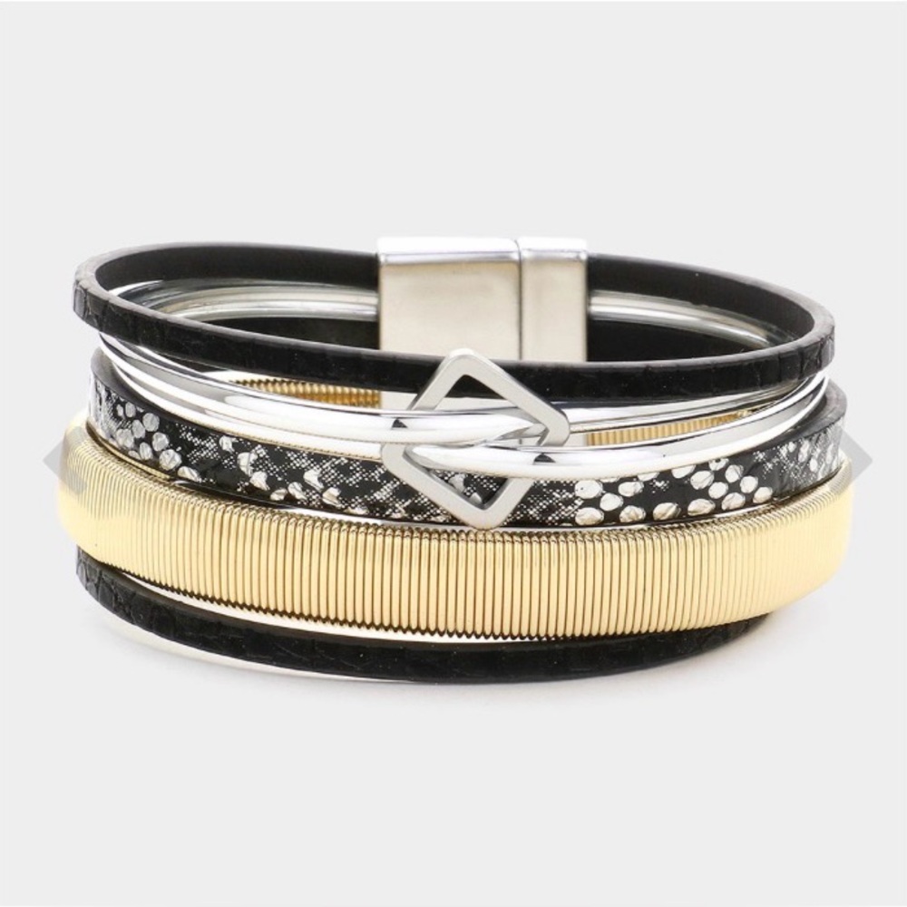 Elegant Gold and Black Bracelet
